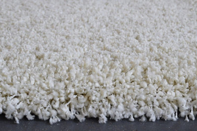 Light Cream Shaggy Rug  for Livingroom, Dining room Bedroom Polypropylene -120cm (Circle) (3ft. 11in.)