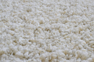 Light Cream Shaggy Rug  for Livingroom, Dining room Bedroom Polypropylene -120cm (Circle) (3ft. 11in.)