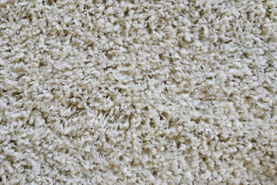 Light Cream Shaggy Rug  for Livingroom, Dining room Bedroom Polypropylene -120cm (Circle) (3ft. 11in.)