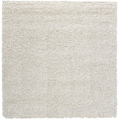 Light Cream Shaggy Rug  for Livingroom, Dining room Bedroom Polypropylene -120cm (Circle) (3ft. 11in.)