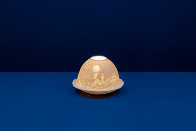 Light-Glow Cats at Night Candle Holder Dome