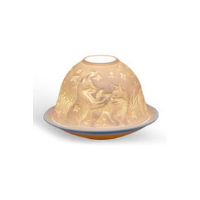 Light Glow Dome Tealight Holder Playful Foxes