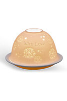 Light Glow Dome Tealight Holder With Love