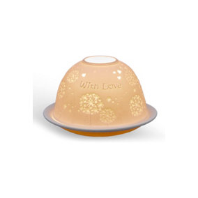 Light Glow Dome Tealight Holder With Love