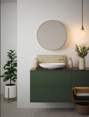 Light Gold -  Self Adhesive - Toughened Glass Bathroom Splashback 250mm x 500mm x 4mm
