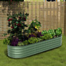 Light Green Galvanized steel Raised Garden Bed Kit Raised Planter Box kit Bottomless for Gardening 240cm W x 80cm D