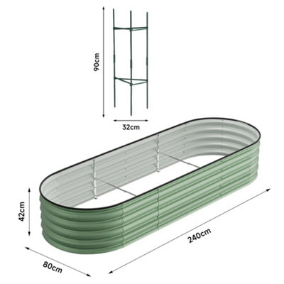 Light Green Galvanized steel Raised Garden Bed Kit Raised Planter