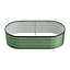 Light Green Oval Shaped Galvanized Raised Garden Beds Outdoor Metal Planter Box for Vegetables Flowers 160cm W x 80cm D