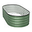 Light Green Oval Shaped Galvanized Raised Garden Beds Outdoor Metal Planter Box for Vegetables Flowers 160cm W x 80cm D