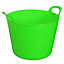 Light Green Single Plastic Flexi Tub Storage Bucket 42L Builders Garden Horse Feed Trug Laundry Toy