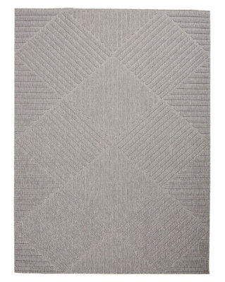 Light Grey Abstract Modern Outdoor Easy to clean Outdoor Rug-239cm X ...