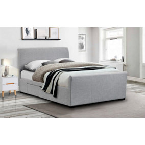 Light Grey Fabric Bed Frame - Double 4' 6" (135cm)