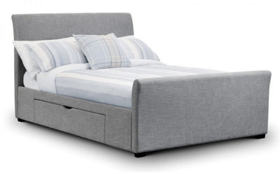 Light Grey Fabric Bed Frame - Double 4' 6" (135cm)