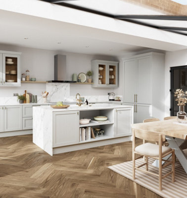 Kitchen grey and wood hotsell