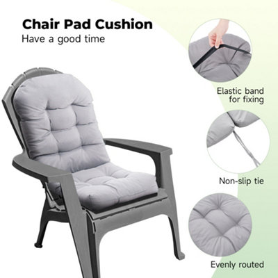 Light Grey Garden Chair Seat Pad Cushion Waterproof Outdoor Bench Swing Chair Seat Cushion for Indoor Outdoor 125 x 53 cm