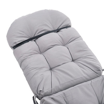 Light Grey Garden Chair Seat Pad Cushion Waterproof Outdoor Bench Swing Chair Seat Cushion for Indoor Outdoor 125cm L x 53cm W
