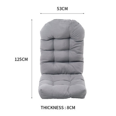 Light Grey Garden Chair Seat Pad Cushion Waterproof Outdoor Bench Swing Chair Seat Cushion for Indoor Outdoor 125cm L x 53cm W