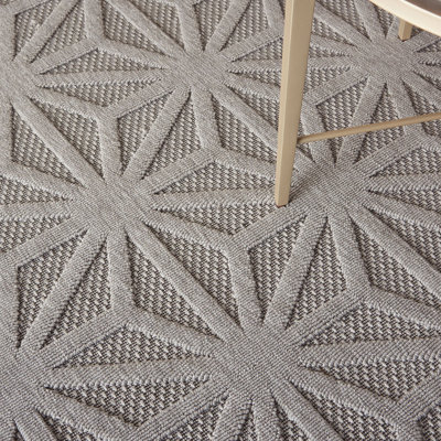 Light Grey Outdoor Rug, Abstract Optical/ (3D) Stain-Resistant Rug For Patio Decks, Modern Outdoor Area Rug-160cm X 221cm