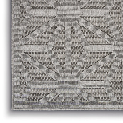 Light Grey Outdoor Rug, Abstract Optical/ (3D) Stain-Resistant Rug For Patio Decks, Modern Outdoor Area Rug-160cm X 221cm