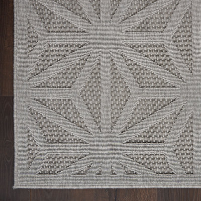 Light Grey Outdoor Rug, Abstract Optical/ (3D) Stain-Resistant Rug For Patio Decks, Modern Outdoor Area Rug-160cm X 221cm