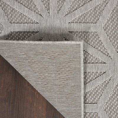 Light Grey Outdoor Rug, Abstract Optical/ (3D) Stain-Resistant Rug For Patio Decks, Modern Outdoor Area Rug-160cm X 221cm