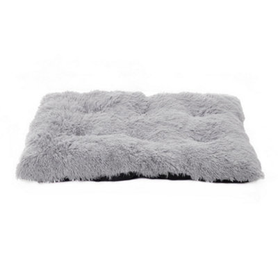 Light Grey Plush Rectangle Pet Bed Dog Cushioned Pad 110 x 75 cm Price Comparisons | Compare The Build