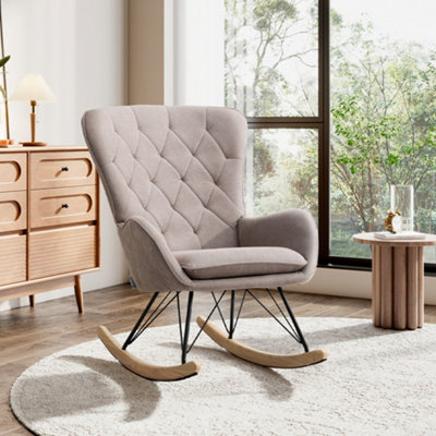 Grey rocker chair sale