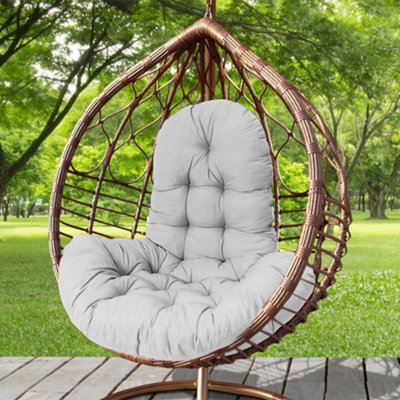 Light Grey Seat Pad Cushion for Garden Egg Swing Chair Hanging Basket Chair and Hammock W 95 cm x H 75 cm DIY at B Q