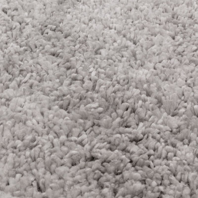 Light Grey Shaggy Plain Modern Jute Backing Rug for Living Room Bedroom and Dining Room-160cm X 230cm