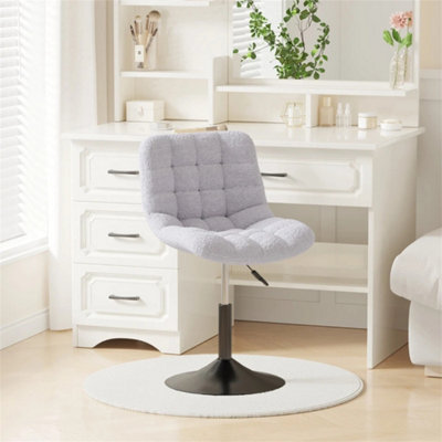 light grey dressing table chair Amazon.com: Latex Vanity Chair with High Backrest | Lovely Bowknot  Footstool for Makeup Room and Bedroom