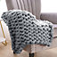 Light Grey Soft Throw Blanket for Sofa Home Decor 100cm L x 80cm W