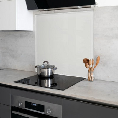 Light Grey Toughened Glass Kitchen Splashback - 750mm x 600mm