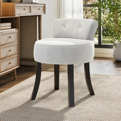 Grey dressing table with outlet stool