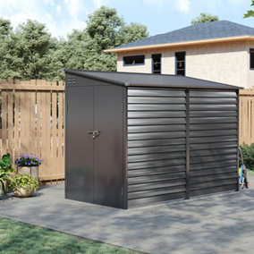 Light Grey Waterproof Outdoor Metal Garden Storage Shed Tool Storage Shed 8.8x4.7ft