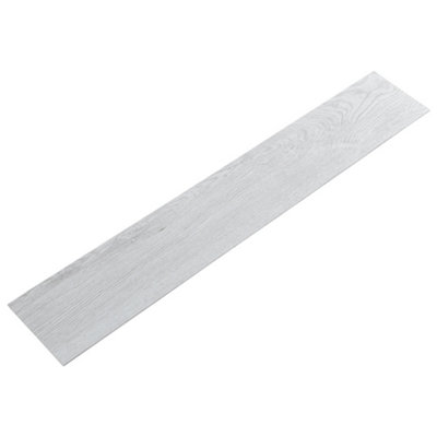 Light Grey Wood Grain Effect Vinyl Flooring Self Adhesive Floor Plank,5m² Pack of 36