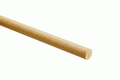 Light Hardwood 12mm Dowel Moulding Pack of 12 (L)1.2m (Dia)12mm