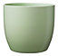 Light Lime Green Ceramic Indoor Plant Pot. No drainage holes H13 x W14 cm