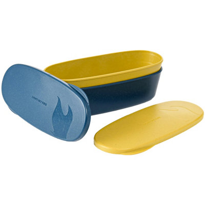 Light My Fire SnapBox Oval Lunch Box 2 Pack Musty Yellow/Hazy Blue