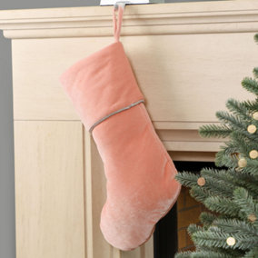 Light Pink Knightsbridge Velvet Xmas Gift Decoration Christmas Stocking