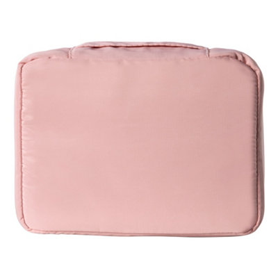 Light Pink Large Portable Travel Makeup Bag Organizer with Compartments