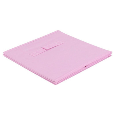 Light Pink - Medium Collapsible Cube Storage Boxes with Carry Handles ...