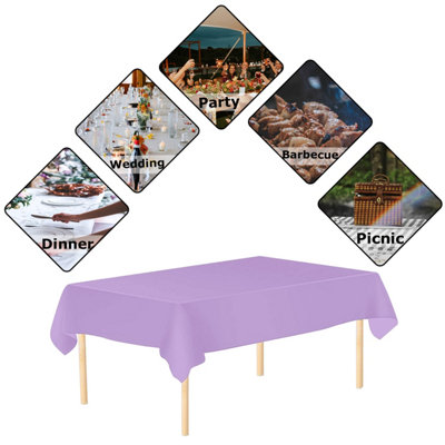 Neatiffy 54 X 108 Inch Rectangle Plastic Table Cloth Picnic /Camping/Birthday Party/Banquet Table Cover. Disposable Tablecloths (White With Rosegold Dot