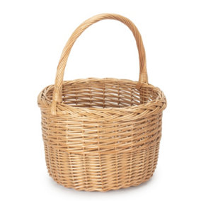 Light Steamed Wicker Round Orchard Shopping Basket