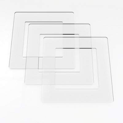 Light Switch / Single Socket Surround - Clear - 3 pack