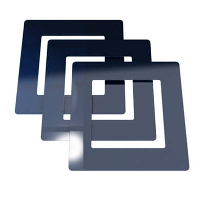 Light Switch / Single Socket Surround - Dark Blue - 3 pack