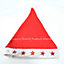 Light Up 10 x Father Christmas Santa Hat with Flashing Lights Fancy Dress Costume Accessorise, Red