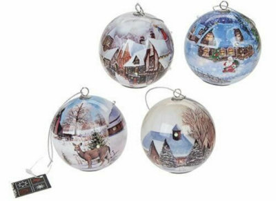 Light Up Baubles Christmas Tree Decoration Festive Ball Hanging Gift Xmas New