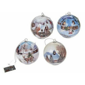 Light Up Baubles Christmas Tree Decoration Festive Ball Hanging Gift Xmas New