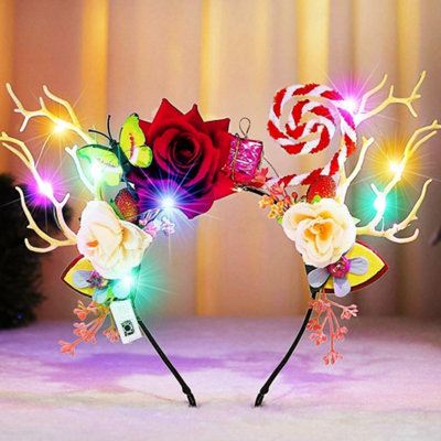 Light Up Christmas Headbands LED Reindeer Antlers Hair Bands  display picture 3