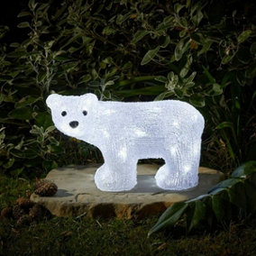 Light Up Christmas Polar Bear Acrylic Decoration